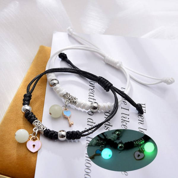 1 Pari Hieno Kissan Kuu Armband Pari Charmia Käsityönä Adj A8 Yksi Koko A8 One size
