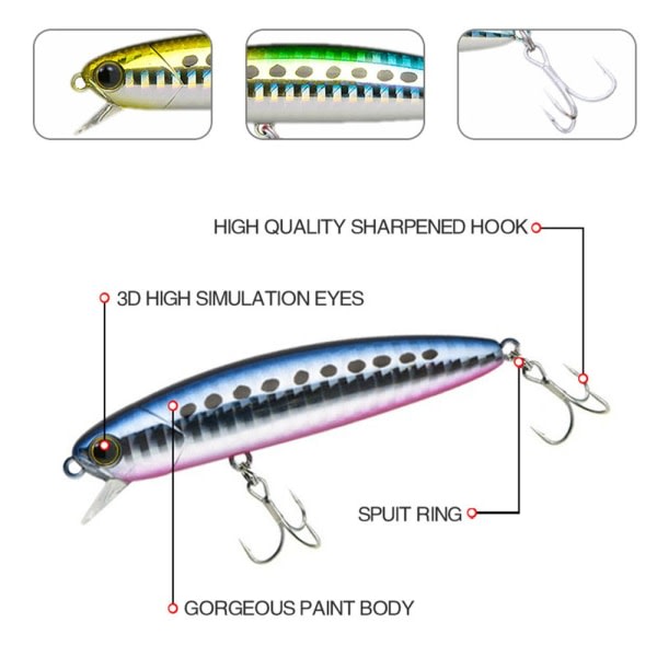 Minnow Baits Fiskkrokar FÄRG C FÄRG C