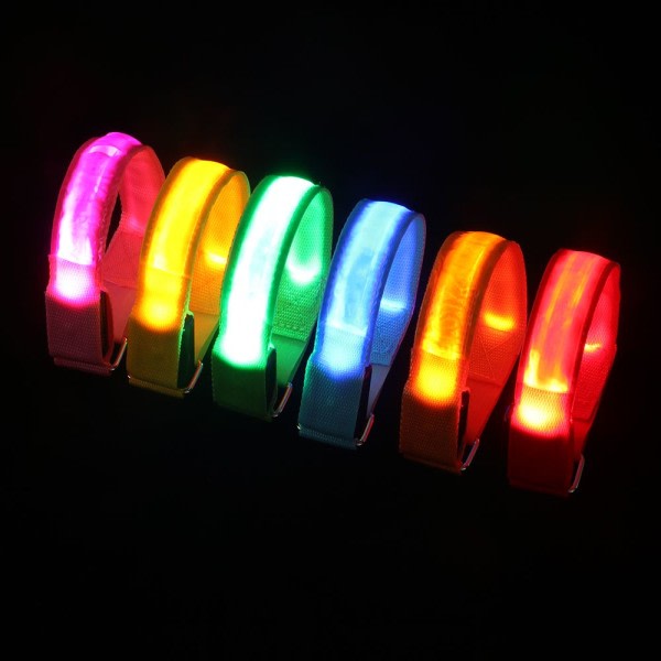 Mordely Blinkande Armband LED Lysande Ljus GUL USB LADDNING USB gul USB Laddning-USB Laddning