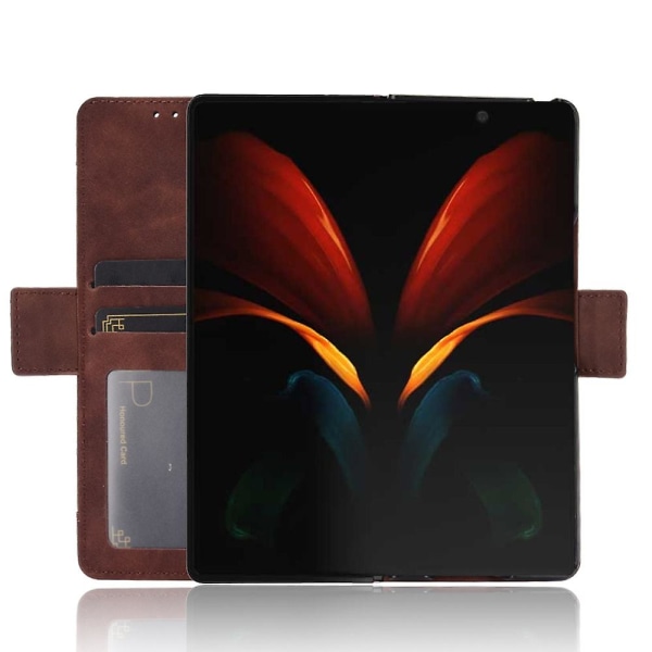 Läderfodral med flera kortplatser och stativ till Samsung Galaxy Z Fold2 5G Espre Espresso Samsung Galaxy Z Fold2 5G