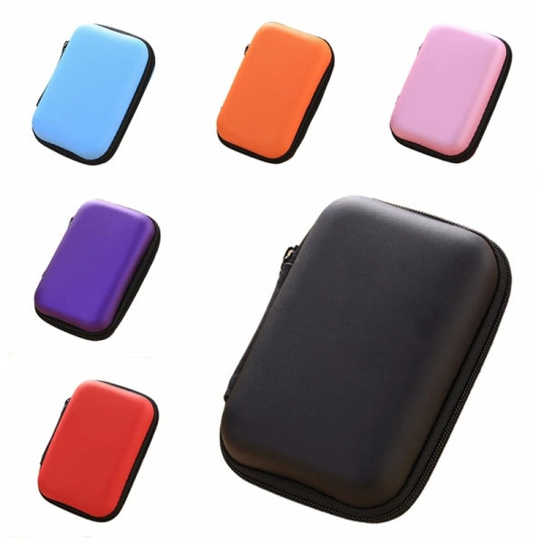 Mode headset Skydda bära hårt case förvaringsbox hörlurar hörlurar 12x8x4cm Svart 12x8x4cm Black