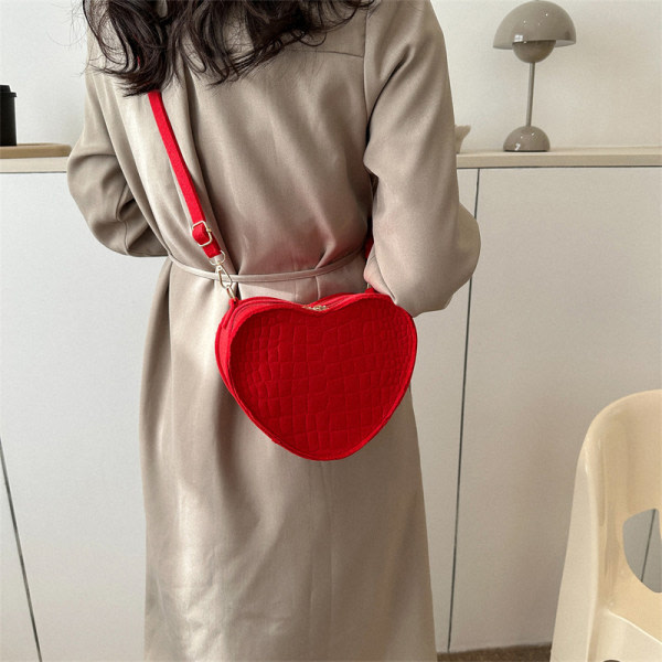 Kvinnor Nytt mode enkla handväskor Casual Hjärtformade Hou Black