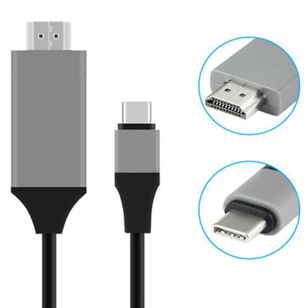 4K 1080P USB 3.1 Typ C till HDMI-kompatibel adapterkabel USB-C röd