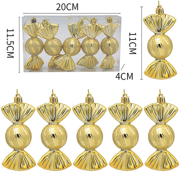 5 kpl joulukaramelliripustimet Punainen karamelliripustin Joulukuusi H Ruusukulta one size Rose Gold one size