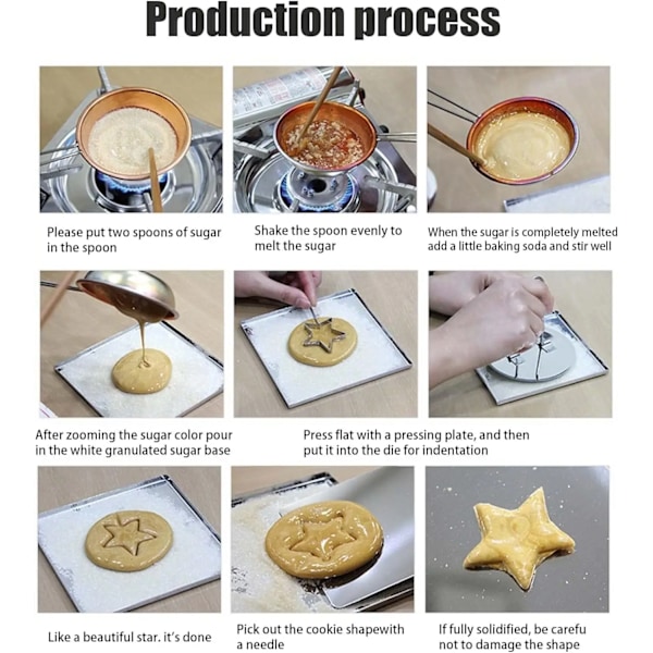 Squid Game Slikkepindepande Sæt - Rustfrit stål, Koreansk Honeycomb Cookie Maker til børn