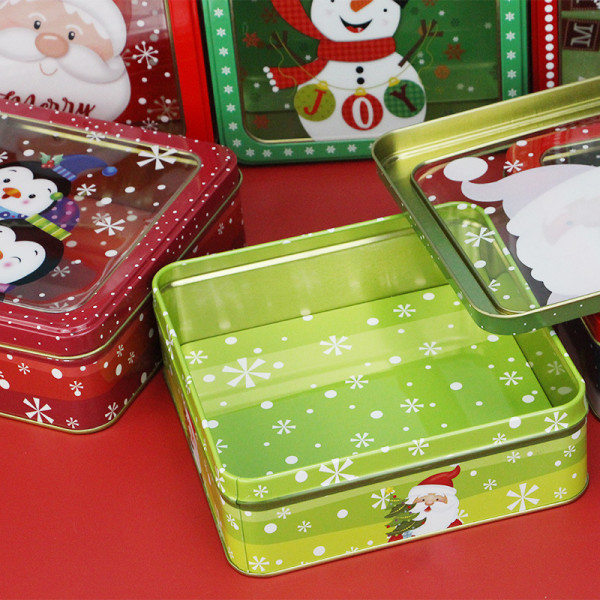 Jul Tin Box Tagvindue Tin Box Med Låg Tin Cookie 08