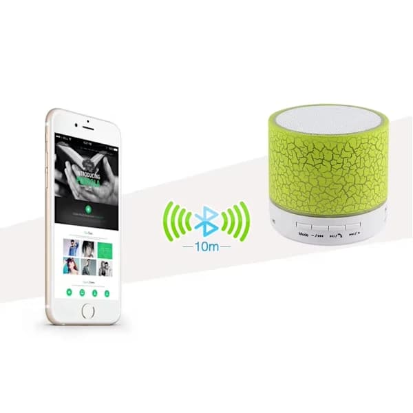 Højttaler - Bluetooth med LED - Bærbar & Miniformat Sort Svart