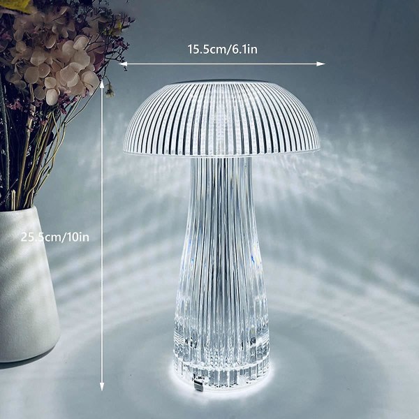 Krystallsoppnattljus Svamp Natt Mini Ljus Led Svamplampa Dekorationsljus USB Laddningsljus Bärbar sänglampa i sovrummet