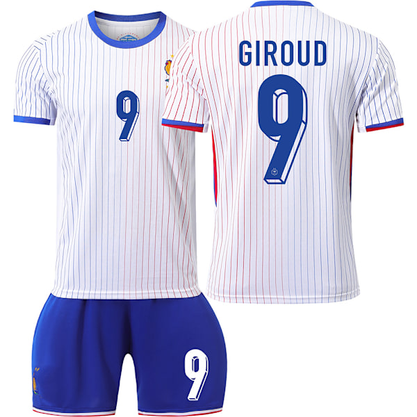 Frankrike 2024 tröja fotbollströja UEFA Euro edition hem barn vuxen set nr 9 GIROUD sockless M