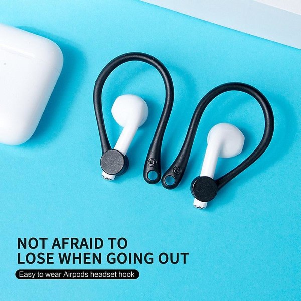 Anti-fald Bluetooth Headset Öronkrokar Hörlursbeskyttelse Holdare Mjuk silikon Sport Öronkrok For Air-pod 1 2 Headset Tilbehør Ørekroge grøn 5 par Earhook green 5pair