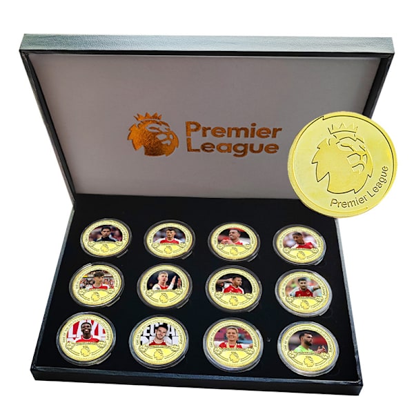 Premier League fotbollsstjärnor & klubbar minnesmynt, samlarobjekt, presenter till fotbollsfans Mbappe, Messi, Harland 2pcs Arsenal