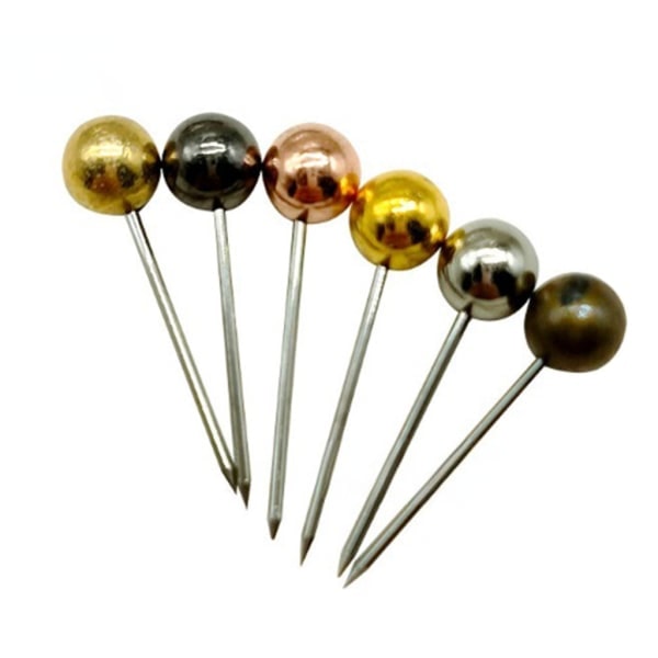 480/500 stk. Kuleformede Trykknapper Metalliske Knapper Kartnåler for Korktavle Metalliske Syknapper for Stoffsyning Gull