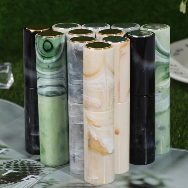 Bærbar påfyldningsbar parfumesprayflaske Marmorering Tom Indhold Sort & Sølv 10ml tom Black & Silver 10ml empty