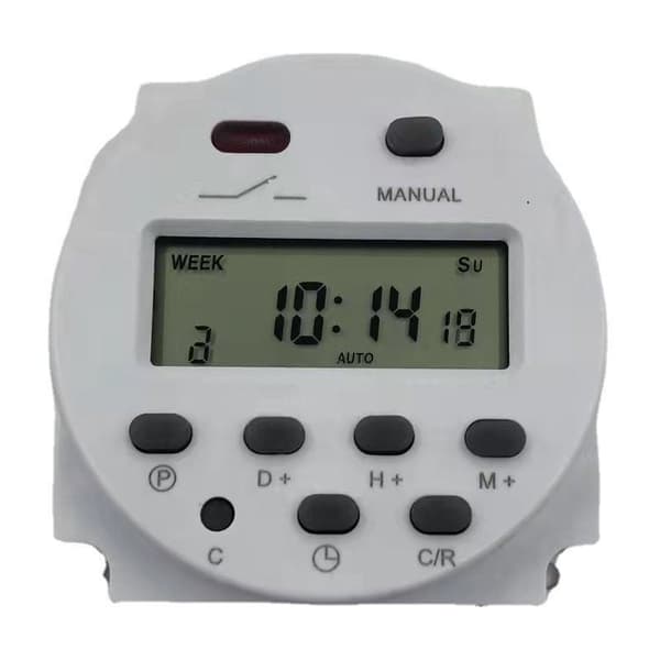12V Mini LCD Digital Ugentlig Timer Relæ Switch Digital Timer Strømstyring med Vandtæt Cover Hvid