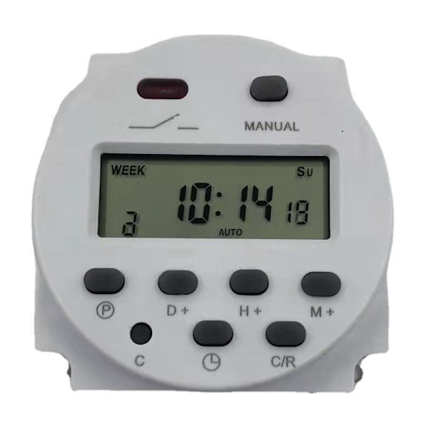 12V Mini LCD Digital Veckotimer Relä Switch Digital Timer Strömkontroll med Vattentätt Skydd Vit