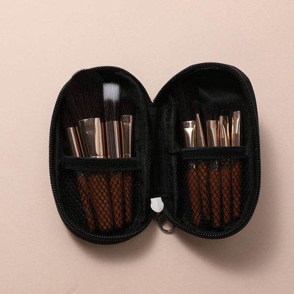 9 stk. bærbare makeupbørster sæt mini blush kosmetiske øjenbryn Ey 9PcsBrushBox