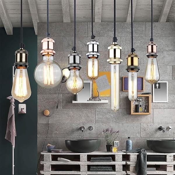 Vintage-lampunkanta Edison-ruuvilampunkannat Lampunjalustat Rose Golden E27
