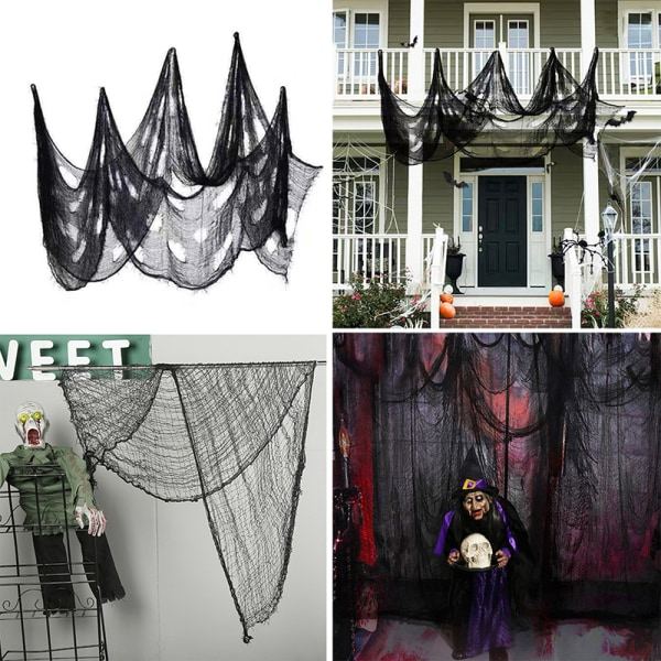 Läskigt tyg för Halloween-dekoration fönsterdörr Net Spo 1