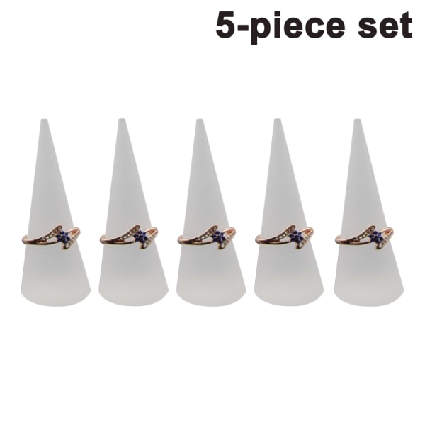5-pakke konforme akryl solide ringdisplay for smykker