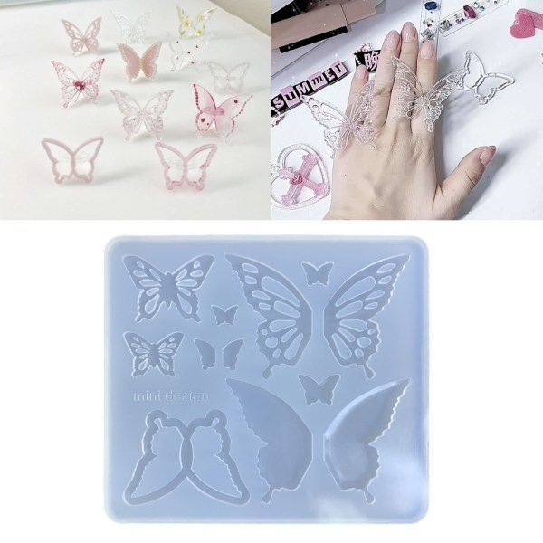 Silikone Butterfly Formet Dele Dekoration Former Former Forskellige Stilarter Form DIY Vedhæng Epoxy Former