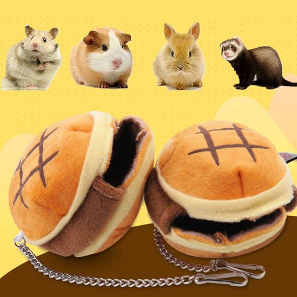 Hamster seng Burger-formet hus Varmt gemmested til små dyr, der leger og sover
