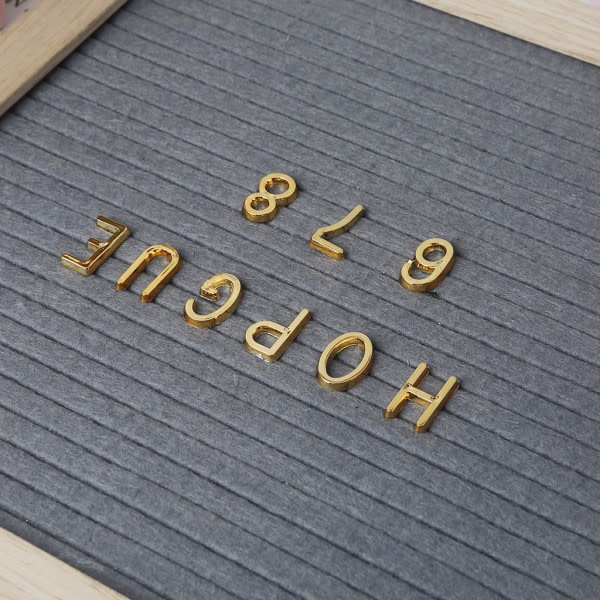 147 st Bokstäver Tecken Siffror Symboler för utbytbar filtbokstavstavla DIY Rose Gold