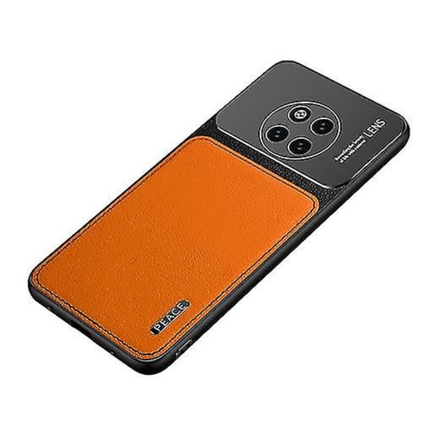 For Huawei Mate 20 Pro, frostet metall + ladertekstur beskyttende telefondeksel Oransje
