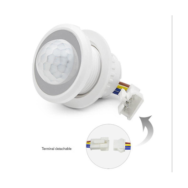 2 stk. Bevægelsessensor Lyskontakt 110-220v PIR Sensor Smart Detektion Tidsforsinkelse Justerbar Infrarød (ZYH)