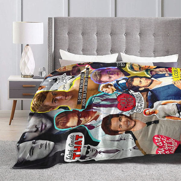 Chris Pine Blød og behagelig varm fleece tæppe til sofa, kontorsseng, sovesofa, hyggelig fluffy plys sengtæpper, strandtæpper-e282 50x40in 125x100cm