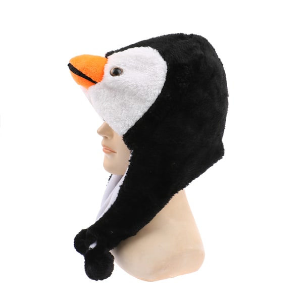 Animerade Pingvin Maskot Plysch Varmare Hatt
