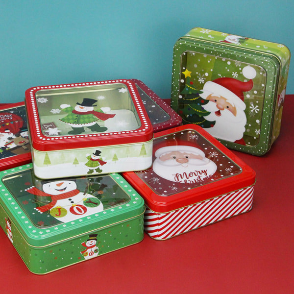 Jul Tin Box Tagvindue Tin Box Med Låg Tin Cookie 08