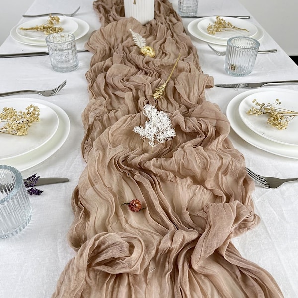 90 x 300 cm boho-stil ostlöpare, gasväv bordslöpare Cammello Runner da Tavola