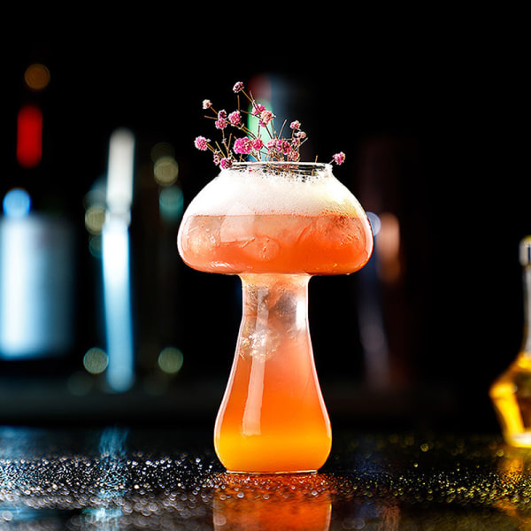 e Mushroom Cocktail Glass 260ml kopp för drycker Beer Creative Cl Clear