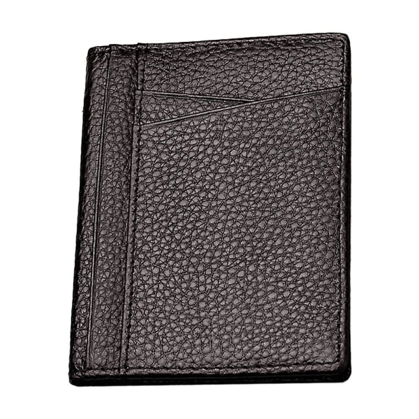 Korthållarplånbok för kvinnor/män med ID-fönster Myntväska Presenter Smal minimalistisk liten plånbok, 10,5*8,2 cm mörkbrun