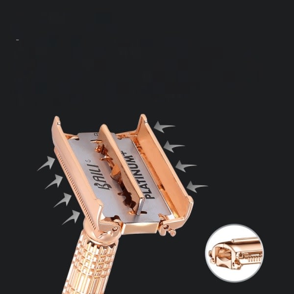 Säkerhetshyvel i roséguld