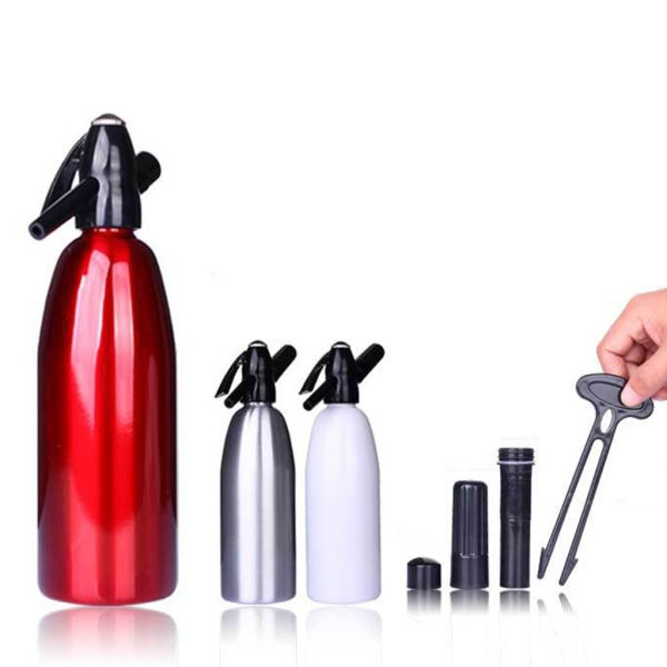 1000ml Aluminiumsoda-sifon CO2-dispenser Stilig og attraktiv legeringssodavannflaske DIY-drikkemaskin
