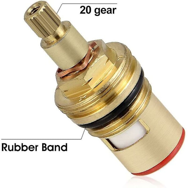 Keramisk skivehode 2 stk messing kran erstatning 20 hakk x 53mm for kjøkken bad varmt og kaldt