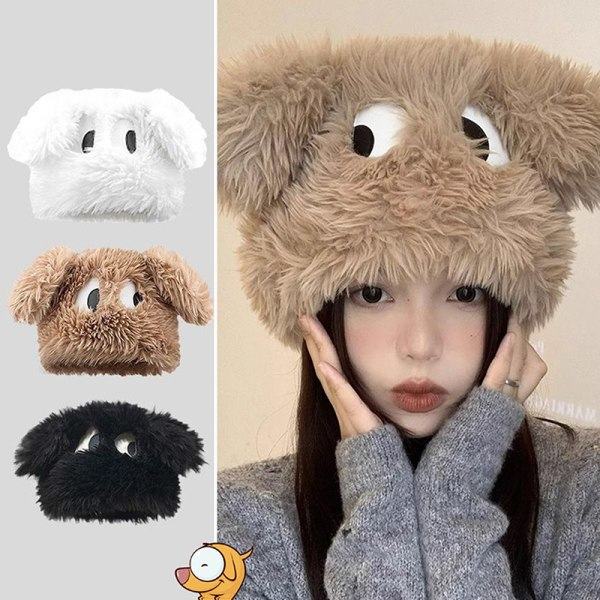 e tecknad stora ögon rolig valp plysch hatt Beige onesize Beige onesize