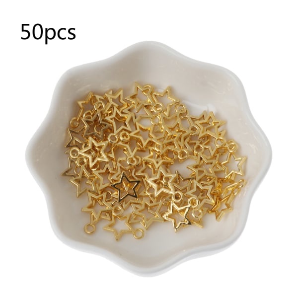Stjärnformade Resin-Fyllningar Ihåliga Resin-Berlocker Mässing Epoxy Tillbehör Gyllene/Silver Epoxy Resin-Fyllningar för DIY-Smycken