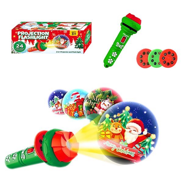 God jul barnfavoritprojektionsleksak ljusemitterande tomtegrön en storlek Green one size