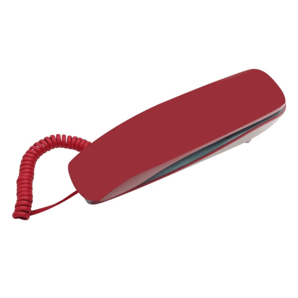 Fasta telefoner Väggmonterad fast telefon för kontor hem badrum Röd