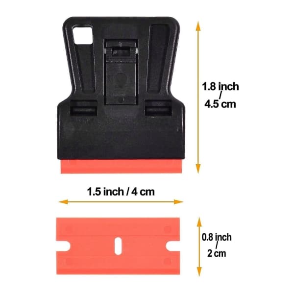 2 stk Mini Plastskraper med 100 Dobbelkantede Rakblad