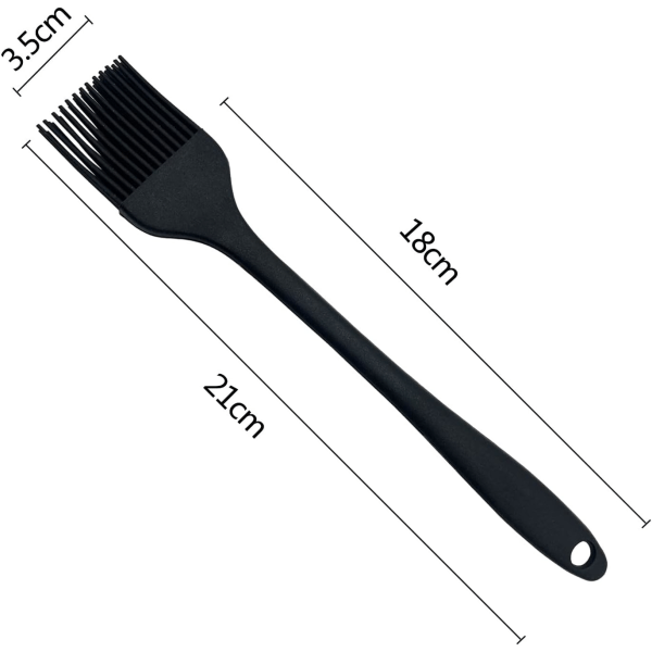 Bagebørste, trådbørste, silikonebørste, grillbørste til madlavning, bagning (sort)