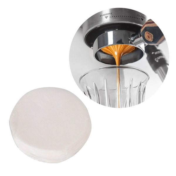 100 st Espresso-filterpapper 51mm/53mm/58mm Ersättningskaffepapper Runda kaffefilterpapper för espressomaskin 53mm