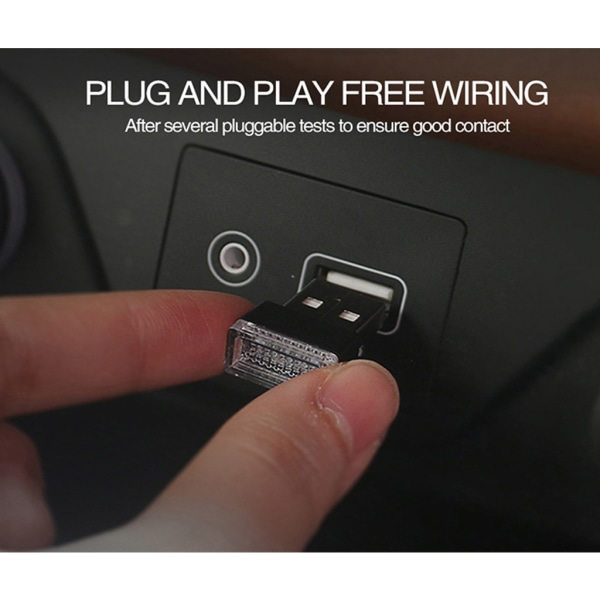 Mini USB-lys LED Bil Atmosfærisk Lys Modellering Lys Bil Interiør USB Lampe Romantisk Rom Nattlampe Hvit