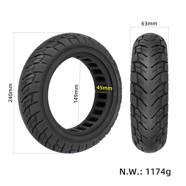Ulip10*2.5 inre ihålig honeycomb punkteringsfri däck Max G30 scooter 60/70-6.5 massivt däck 10 tums däck Svart