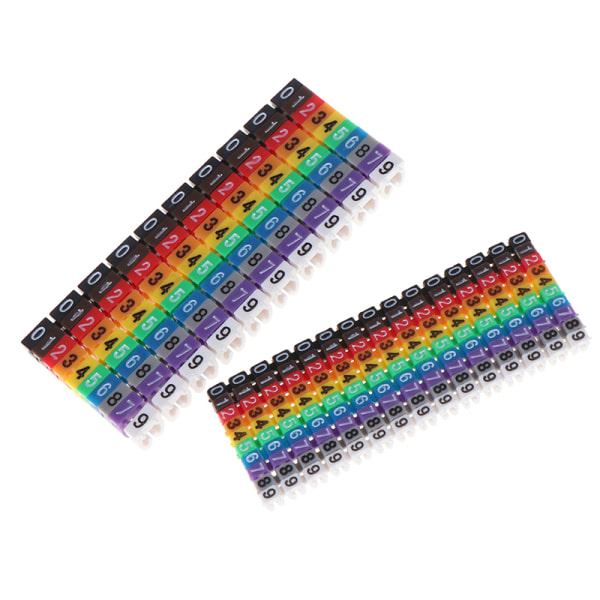 Kabelmarkører Färgglad C-Type Marker Nummer Tag Etikett for tråd Multicolor A3 Multicolor A3
