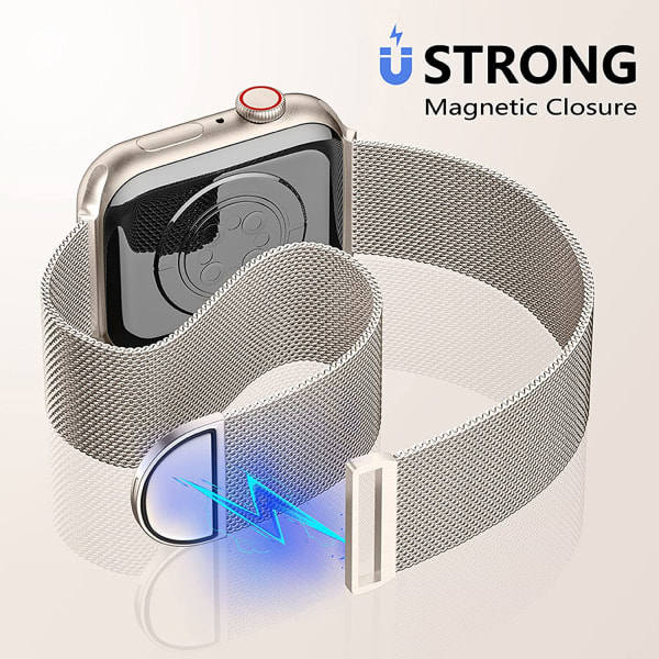 Metallinen ranneke Apple Watchille - 40 mm 38 mm 41 mm Starlight 38/40/41 mm
