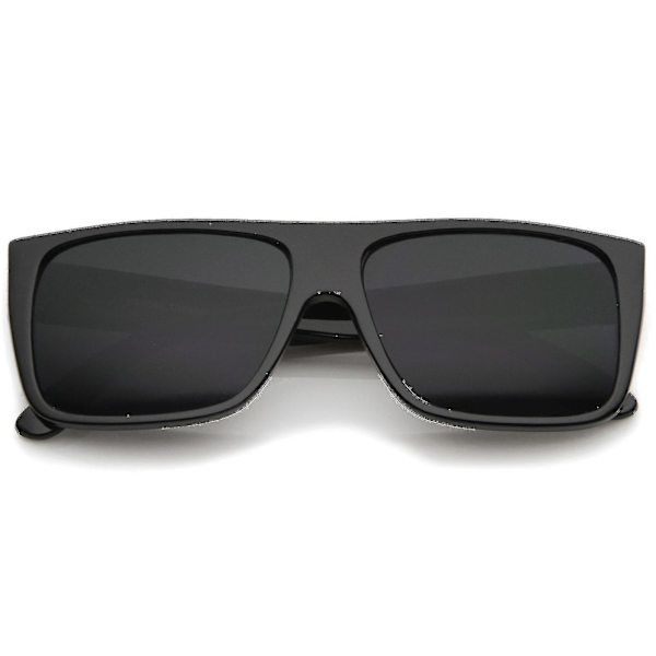 Retro Flat Top Bred Tempel Eazy E Stil Rektangulära Solglasögon 57mm Mimenor_xsdxm