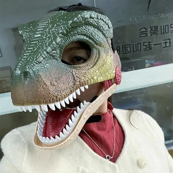 Dino maske med lyd, hård plast, Halloween dinosaur legetøj